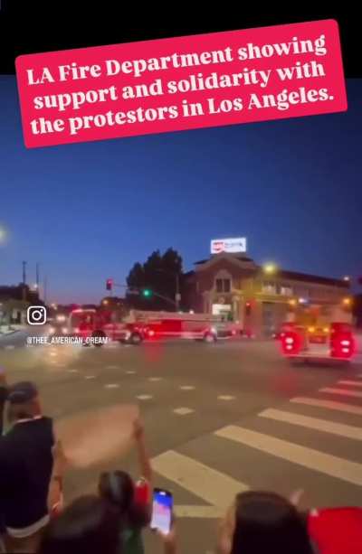 LAFD showing support for protestors!