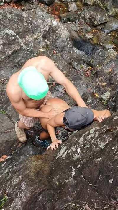 hiked to a lovely waterfall with our bestie [mf]