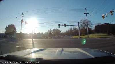 Almost got plowed by a semi this morning