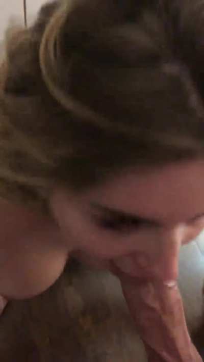 Stroking my dick while sucking white cock