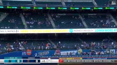 [Highlight] [Highlight] Miguel Rojas homers on the first pitch of the game