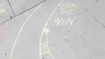 How this guy deals with kids playing on his driveway.