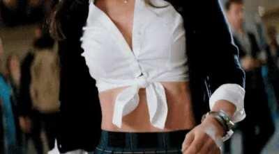 Megan Fox schoolgirl outfit in TMNT 2