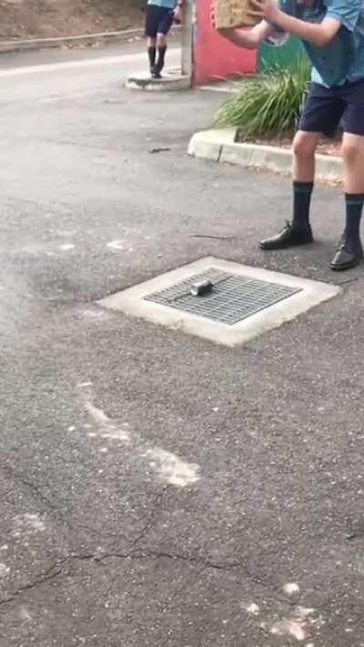 WCGW smashing a can of deodorant.