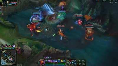 Nasus crit with 950 stacks sending enemies in another dimension.