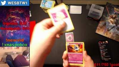 Streamer pulls a $200 Rainbow Pikachu card on a pack he got paid to bend.