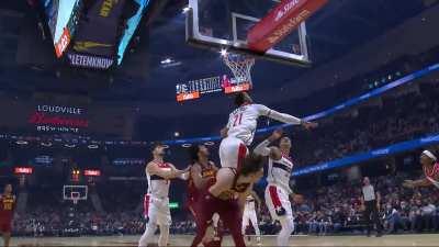 [Highlight] Cedi Osman is fouled and doesn't realise ball miraculously hit the rubber on the side of the backboard and went in for the and-1.