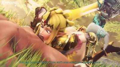 Princess Zelda deepthroat GIF (Kreamu)