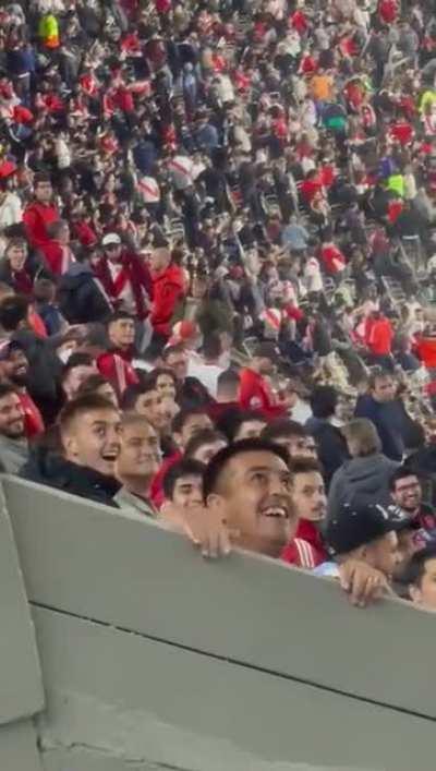 RACISM in SOCCER again! ARGENTINIAN soccer fan throws a banana at BRAZILIAN soccer fans in Núñez (Buenos Aires suburb) during a soccer game on April 13, 2022.