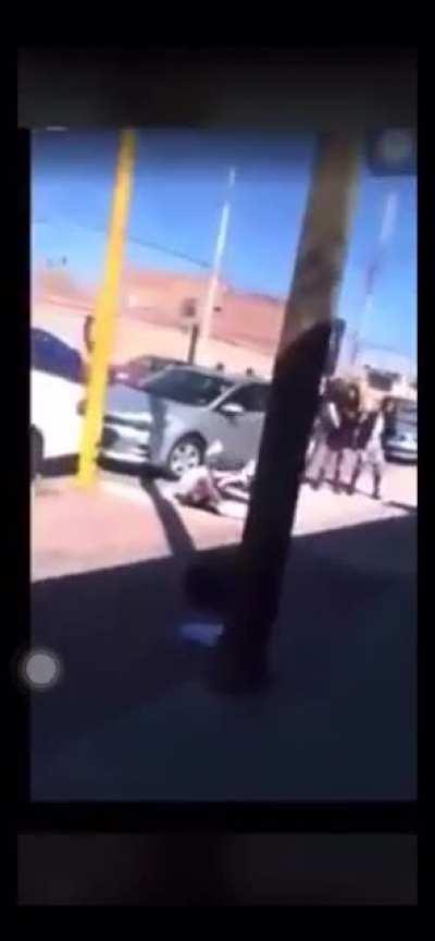 Girl fakes being unconscious during a fight Lol.