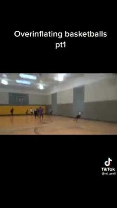 Overinflated basketball