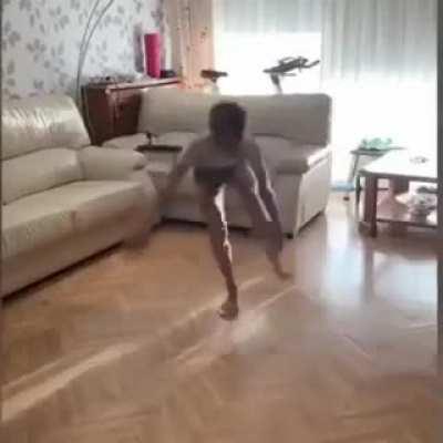 Hardwood floor figure skating