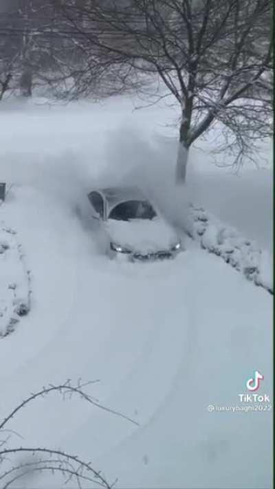 When you’re too lazy to shovel your driveway