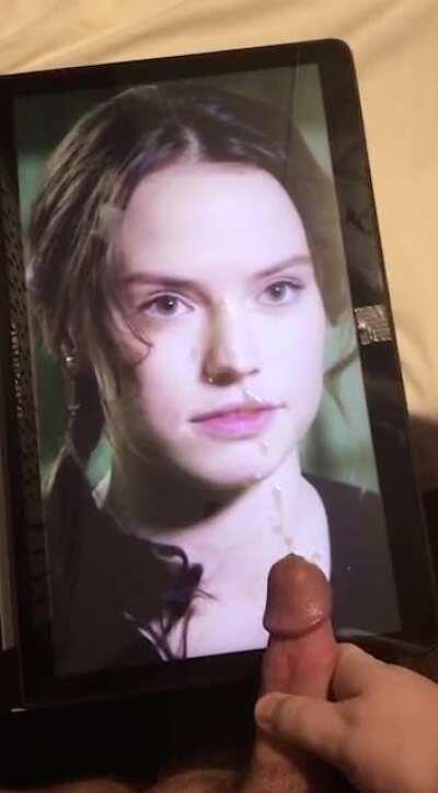 my bud jerkin his huge cock 2 Daisy Ridley - hot cum tribute - If u want 2 b fed celebs and porn and show off jerkin over them on a second screen - public or private sessions - add hertsgirls on k1k