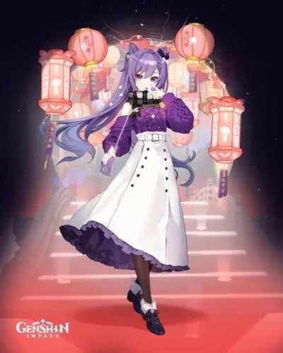 I tried animating the official art of Keqing at the lantern rite