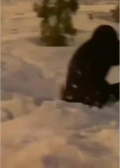 Doing front flips in the snow