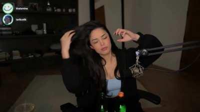 Valkyrae in blue top