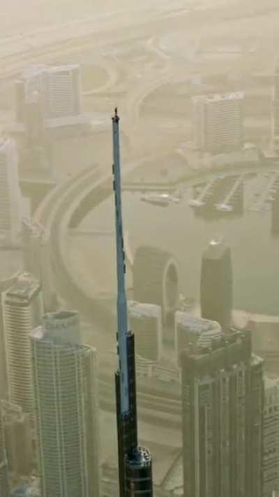 Standing on the tallest man made structure