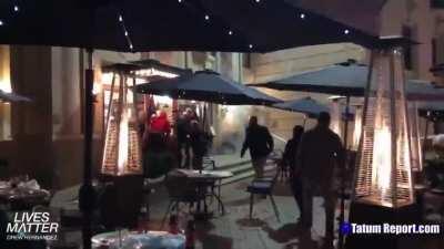 Antifa and BLM throw projectiles and fireworks at hotel patrons in DC