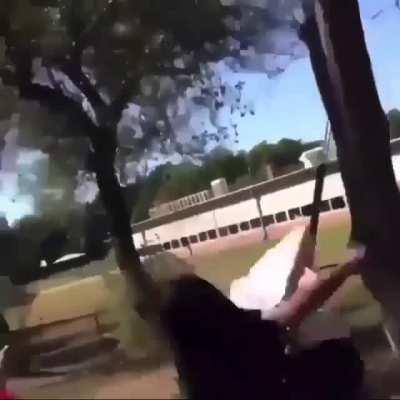 Knocked ha shi loose fa calling ha the n word.