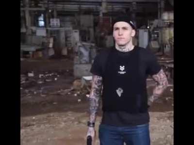 Dude just casually testing a bulletproof vest