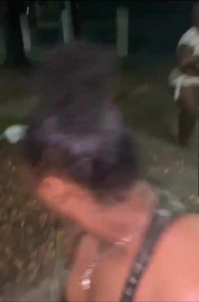 Two Girls Fighting one gets mouth busted