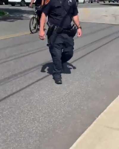 police protect peaceful protester