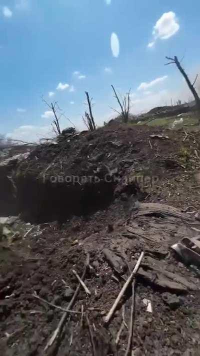 Bakhmut direction. Ukrainian soldier gets wounded in a battle. He posted it in his telegram channel, he's fine now and is getting a proper medical treatment now