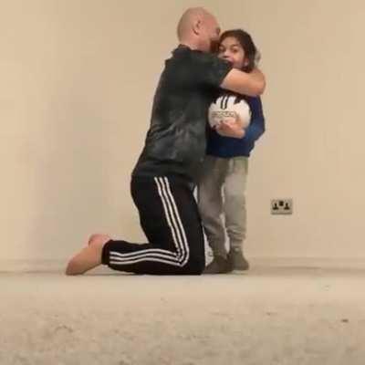 Kid finally does Soccer Trick and her Dad is so proud of her