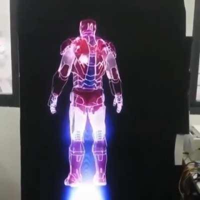 Iron Man sketched by LED fan