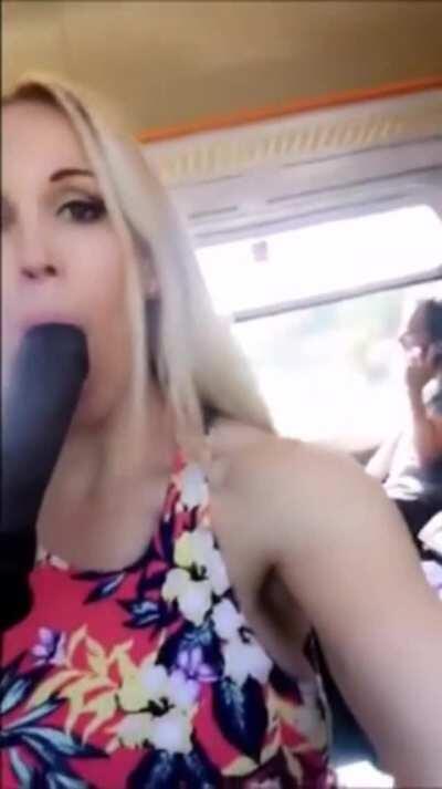 Girls messing around on a Train