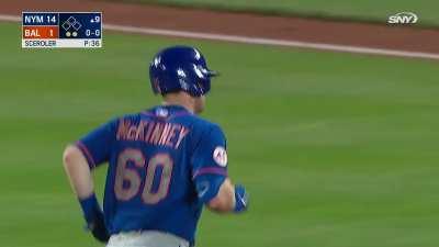 [Highlight] NYM@BAL: Billy McKinney crushes his second home run of the night to make it 14-1 Mets