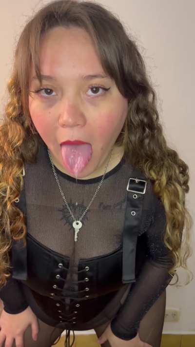 With a mouth full of drool to give you a drink