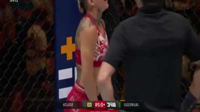 MMA low blow exchange!