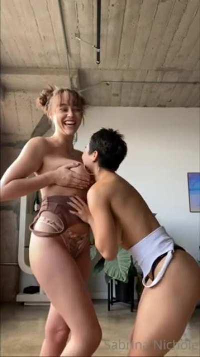 Two Pixies: Will post a video on these two sharing a dildo together later today