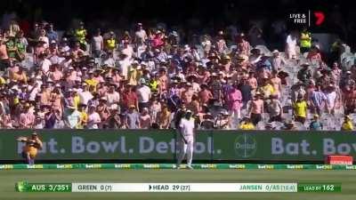 Kagiso Rabada takes Bay 13 through the iconic Merv Hughes stretches