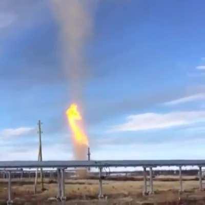 Dust devil fire tornado