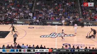 [Highlight] Paul George hits a self-alley windmill dunk.