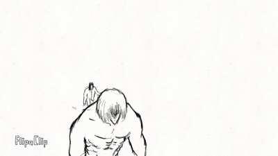 Eren dabbing after knocking out Reiner