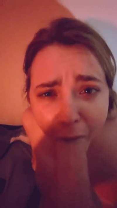 I'm a little angel, until I get throated and blasted with cum 😇💦