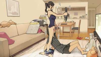 Teasing hid Older GirlFriend