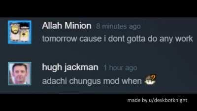 adachi chungus full saga (screenshots by me, video by my friend) with persona music instead of jojo