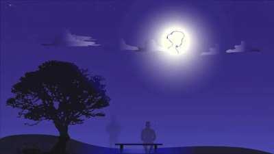 talking to the moon ... art inspired by Bruno Mars song.