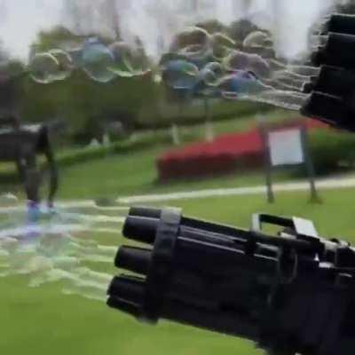 Uncountable bubbles from this gun!