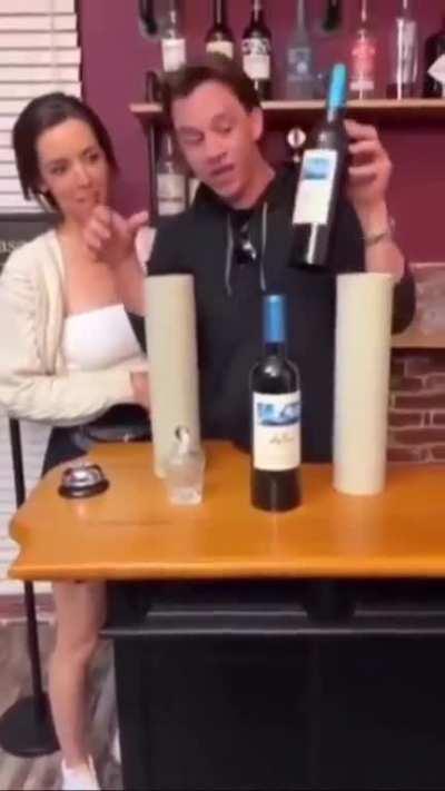 If you watch closely you can see there’s an extra bottle.