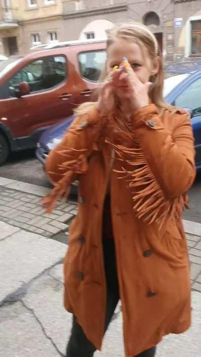 It's exciting. There's this guy right behind me and he doesn't know anything, but all he has to do is make this unexpected move and I'm caught.