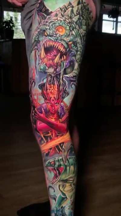 The start of my Dota 2 leg sleeve