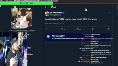 Ak loses his shit after finding out Kendrick will sell over 300K 😂 