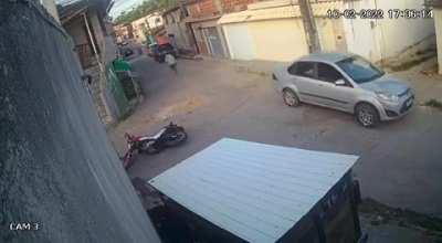 Stealing the bike but forgetting to steal the helmet...