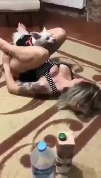 İlk defa trde kendini hayvana siktiren birini gördüm amiankoyim (minnacık köpek alsana bir kangal amını yarsın amk)